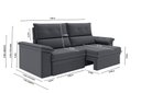 Ver imagem 3 de Sofá Aspen 1,80m Retrátil e Reclinável Suede Cinza Xflex Sofás