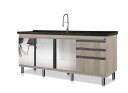 Ver imagem 1 de Gabinete Cozinha Mdf 1,74m Elegance com 8 Pés Pré-montado:barrique /espelhado