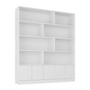 Ver imagem 2 de Estante para Livros 100% MDF 5 Portas com 8 Nichos e Prateleiras 154,6x180,5x30cm