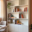 Ver imagem 1 de Estante para Livros 100% MDF 5 Portas com 8 Nichos e Prateleiras 154,6x180,5x30cm