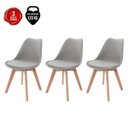 Ver imagem 1 de Kit 3 Cadeiras Leda Saarinen Design - Cinza Preto