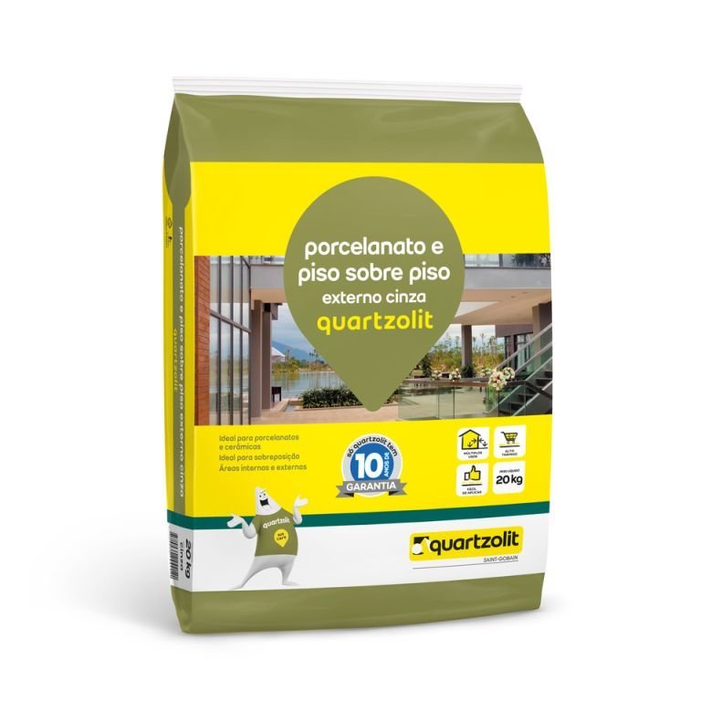 Argamassa Quartzolit para Porcelanato e Piso Sobre Piso Externa Cinza 20kg Porcelanato e Piso Sobre  - 1