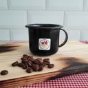 Ver imagem 2 de Jogo 6 Canecas Esmaltadas Pequenas Pretas Com Alças 90ml Xícaras Ágata Para Café