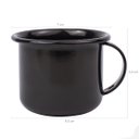 Ver imagem 3 de Jogo 6 Canecas Esmaltadas Pequenas Pretas Com Alças 90ml Xícaras Ágata Para Café