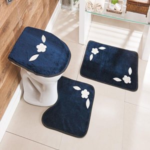 Kit 3 Peças Tapete Banheiro Margarida Azul Guga Tapetes