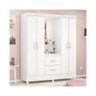 Guarda Roupa Casal com Espelho Maquiagem 4 Portas 3 Gavetas Branco - 1