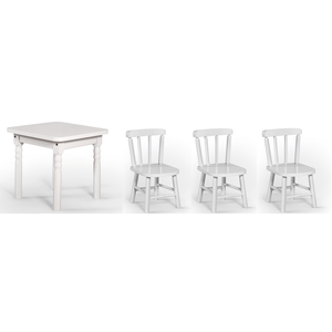 Conjunto Infantil 60x60 com 3 Cadeiras - Branca - Jm Móveis