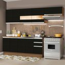 Ver imagem 1 de Armário de Cozinha Completa 280cm Rustic/Preto Marcela Madesa 03