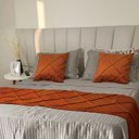 Ver mais imagens de Peseira Drapeada Veludo Luxo 2,90x0,50m Dupla Face cama king Terracota