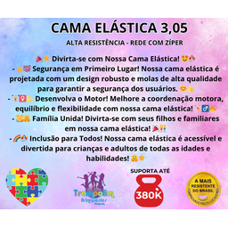 Cama Elástica Alegria Pula Pula 3,05 - 7
