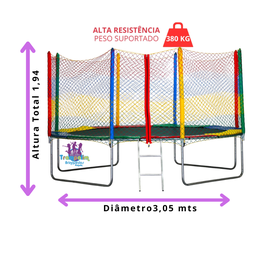 Cama Elástica Alegria Pula Pula 3,05 - 4