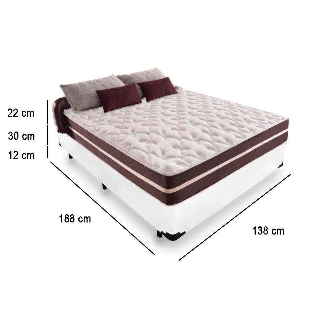 Cama Box Casal + Colchão de Molas Prime Colchões Classic Superlastic 138x188x64 Branco - 3