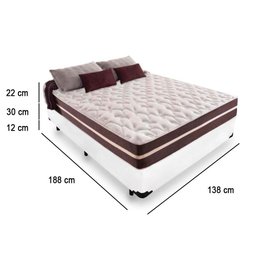 Cama Box Casal + Colchão de Molas Prime Colchões Classic Superlastic 138x188x64 Branco - 3