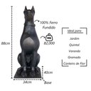 Ver imagem 3 de Escultura Cachorro Doberman em Ferro Fundido Decoração 90cm