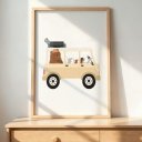 Ver imagem 2 de Kit 3 Quadros Decorativos Infantil | Safari - Meios de Transportes NO2 - 40x60 - Moldura Madeira
