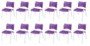Ver imagem 2 de Cadeira Iso Base Branco Escola, Escritório Violeta Kit 12 Un