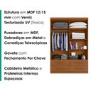 Ver imagem 4 de Guarda Roupa Solteiro 4 Portas 4 Gavetas Mari 154x231 cm Cinamomo Zanz