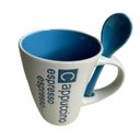 Ver imagem 1 de Kit Xicara e Colher Caneca Luxo Cafe Cappuccino Luxo 325ml