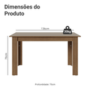Ver imagem 2 de Mesa de Jantar Retangular Tampo de Madeira Rustic/Crema 5231 Madesa