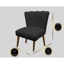 Ver imagem 2 de Cadeira Pétala Flor para Sala de Estar Penteadeira Salão Suede Preto