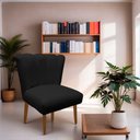 Ver imagem 4 de Cadeira Pétala Flor para Sala de Estar Penteadeira Salão Suede Preto