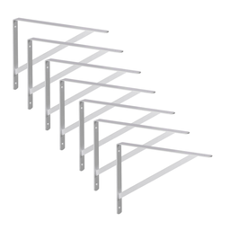 7x Suporte Cantoneira Mão Francesa Branca P/prateleira 15cm - 1