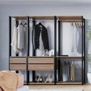 Ver imagem 1 de Guarda-Roupa Closet Modulado com 4 Gavetas 160cm Multimóveis Crpro-CLO006 Preto/Madeirado