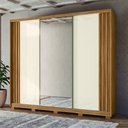 Ver imagem 6 de Guarda Roupa Arizona 260cm 3 Portas com Espelho Freijó Off White Moval