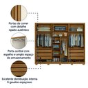 Ver imagem 2 de Guarda Roupa Arizona 260cm 3 Portas com Espelho Freijó Off White Moval