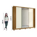 Ver imagem 4 de Guarda Roupa Arizona 260cm 3 Portas com Espelho Freijó Off White Moval
