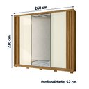 Ver imagem 5 de Guarda Roupa Arizona 260cm 3 Portas com Espelho Freijó Off White Moval