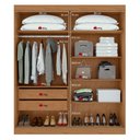 Ver imagem 3 de Guarda-roupa 2 Portas de Correr 2 Gavetas Easy Light com Espelho Amendoa Clean/off White/amendoa