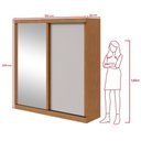 Ver imagem 4 de Guarda-roupa 2 Portas de Correr 2 Gavetas Easy Light com Espelho Amendoa Clean/off White/amendoa