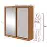 Guarda-roupa 2 Portas de Correr 2 Gavetas Easy Light com Espelho Amendoa Clean/off White/amendoa - 4