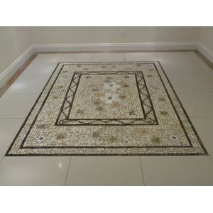 Piso em Mosaico Floral Personallizado para o Hall 120x180cm