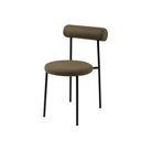 Ver imagem 1 de Cadeira Roll Estofado Tricô Verde Base Aço Carbono Preto - Casa Maju