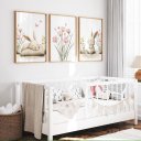 Ver imagem 5 de Kit 3 Quadros Decorativos Infantil Bichinho Fofo Quarto Bebê 30x40 Moldura Madeira