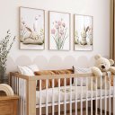 Ver imagem 2 de Kit 3 Quadros Decorativos Infantil Bichinho Fofo Quarto Bebê 30x40 Moldura Madeira