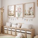 Ver imagem 3 de Kit 3 Quadros Decorativos Infantil Bichinho Fofo Quarto Bebê 30x40 Moldura Madeira