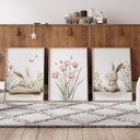 Ver imagem 1 de Kit 3 Quadros Decorativos Infantil Bichinho Fofo Quarto Bebê 30x40 Moldura Madeira