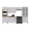 Ver imagem 2 de Armário de Cozinha Modulada Completa Fidelitá Nara 100% MDF 5 Peças 350cm 16 Portas 2 Gavetas com