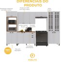 Ver imagem 5 de Armário de Cozinha Modulada Completa Fidelitá Nara 100% MDF 5 Peças 350cm 16 Portas 2 Gavetas com