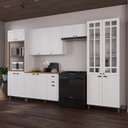 Ver imagem 1 de Armário de Cozinha Modulada Completa Fidelitá Nara 100% MDF 5 Peças 350cm 16 Portas 2 Gavetas com