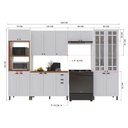 Ver imagem 4 de Armário de Cozinha Modulada Completa Fidelitá Nara 100% MDF 5 Peças 350cm 16 Portas 2 Gavetas com