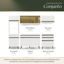 Ver imagem 5 de Armário Cozinha Modulada Completa 252cm Florença Multimóveis MP2460 Branco