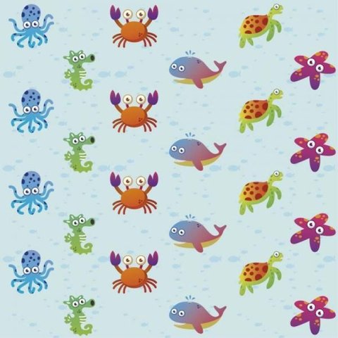 Papel de Parede Infantil Fundo do Mar Colorido