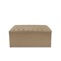 Kit Cabeceira e Calçadeira Baú Dunas Queen 160 Cm - Veludo Bege Escuro - 3