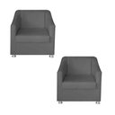 Ver imagem 1 de Kit 2 Poltronas Decorativa Tilla para Recepção Wdecor:cinza