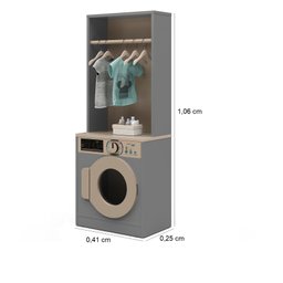 Lavanderia Máquina de Lavar com Cabideiro Infantil Diana:cinza - 4