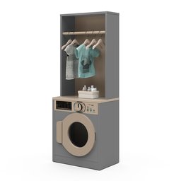 Lavanderia Máquina de Lavar com Cabideiro Infantil Diana:cinza - 1